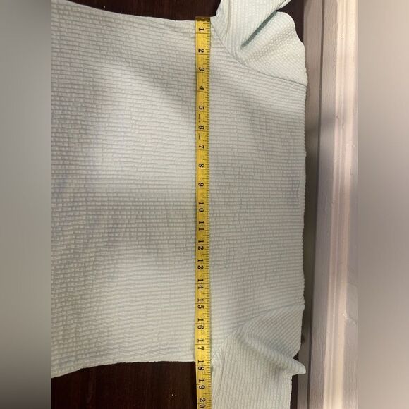 Calvin Klein light blue Ribbed 3/4 Sleeve cotton blend T-Shirt , Sz Medium, NWT - Picture 6 of 9